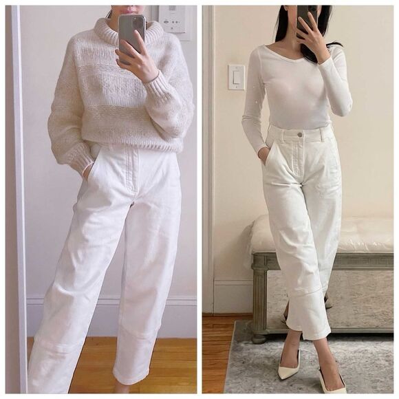 Everlane Utility Barrel Leg Pants Jeans White size 25in - Picture 1 of 7